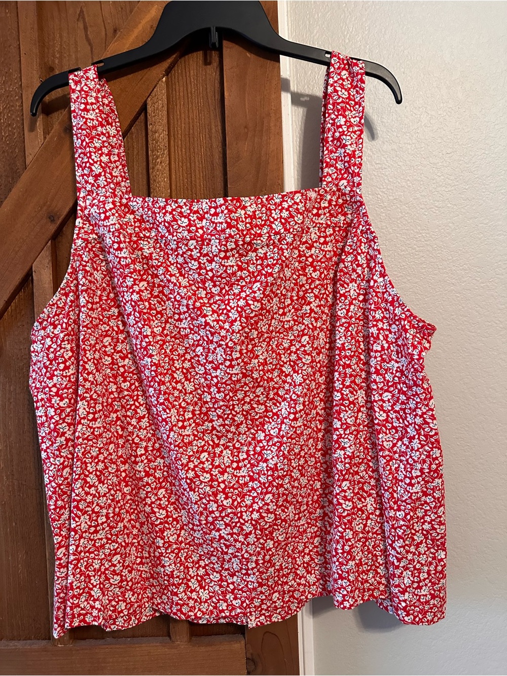 torrid Red Floral Square-Neck Tank Top